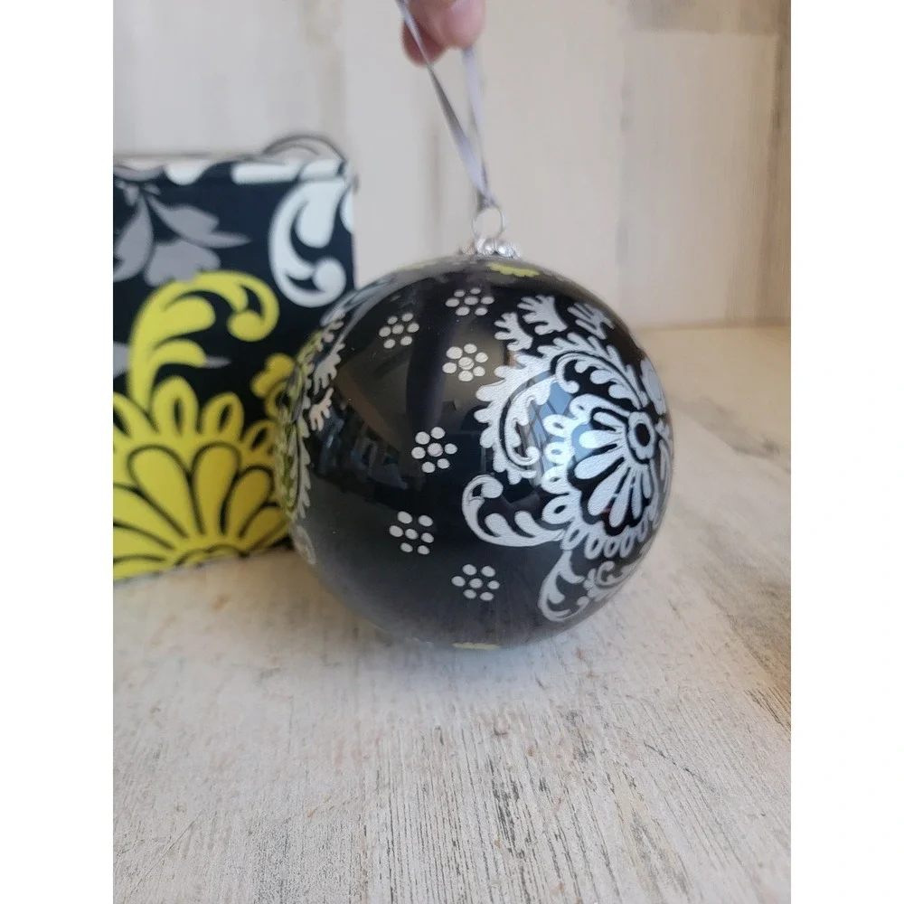 Vera Bradley light green black pattern ball ornament Xmas vintage unique